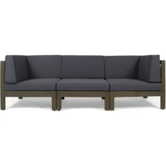 Syemin Patio Seating Sets Outdoor, Featuring Unique Design, Ideal for Chats, Perfect for Gardens, Living Spaces, Gray, 90.75"*30.25"*26.5" image {5}