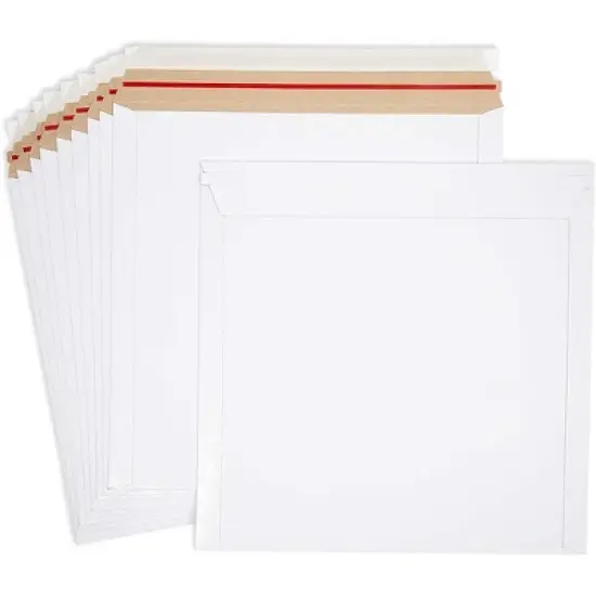 Juvale 100-Pack White Rigid Mailing Envelopes Document Stay Flat Mailers Self Adhesive Flap, 2.5 x 12.5 in image {6}