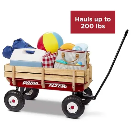 Radio Flyer Town and Country Wooden Wagon Kids Ride-On image {3}