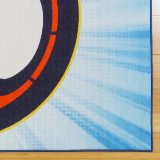 Spidey Circle 54"x78" Area Rug Blue image {2}