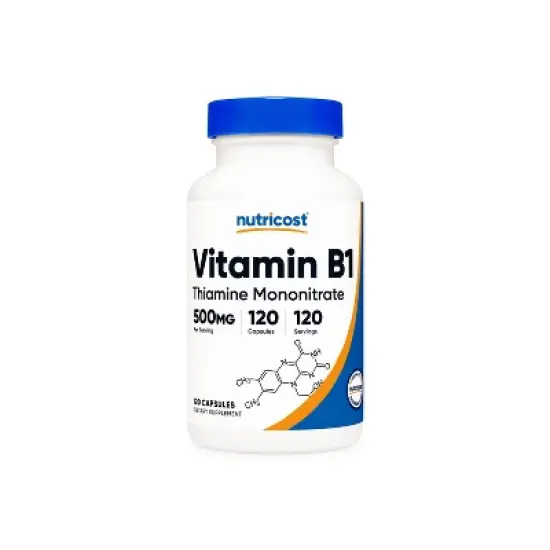 Nutricost Vitamin B1 (Thiamin) Capsules (500 MG) (120 Capsules) image {5}