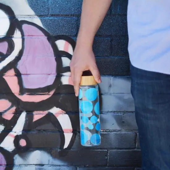 GROSCHE VENICE Eco-Friendly Glass Water Bottle with Bamboo Lid & Protective Sleeve  image {5}