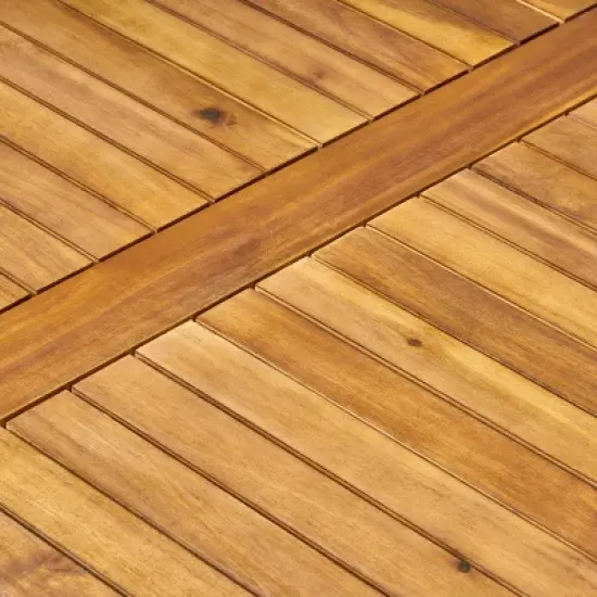 Fayette 7pc Acacia Wood and Wicker Dining Set - Brown - Christopher Knight Home image {4}