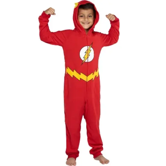 DC Comics Big Boys' Superhero Character Hooded Union Suit Footless Pajamas Costume image {4}