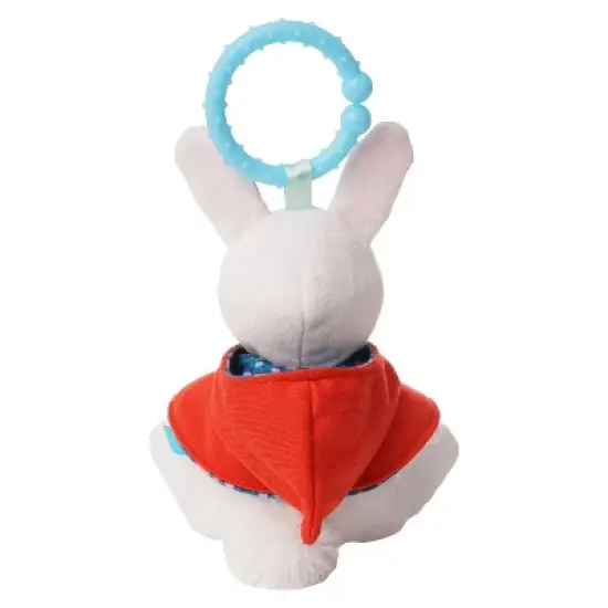 Manhattan Toy Fairytale Rabbit Plush Baby Travel Toy with Chime, Crinkle Ears and Teether Clip-on Attachment image {3}