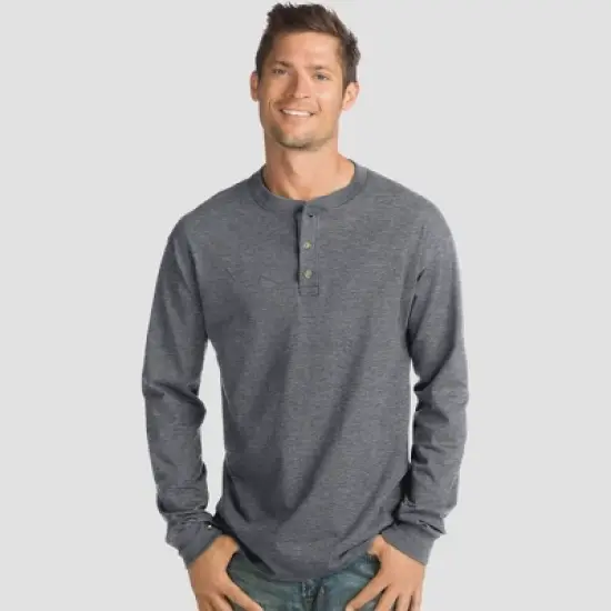 Hanes Men's Long Sleeve Beefy Henley Shirt image {11}