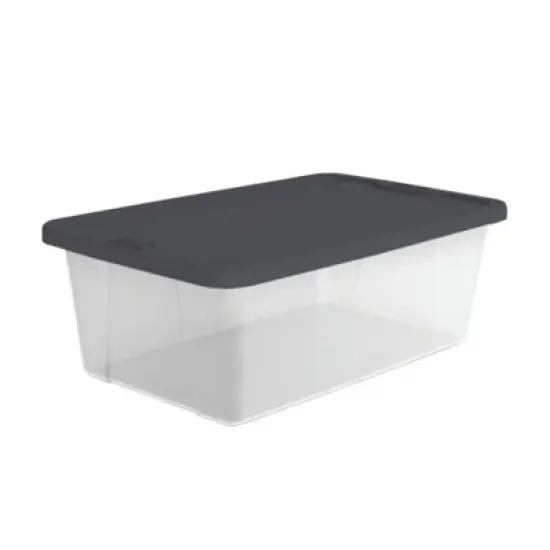 Homz Snaplock Stackable 6 Quart Clear Organizer Storage Container Bin with Tight Seal Gray Lid for Home Organization (20 Pack) image {2}