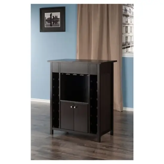 Yukon Wine Cabinet Wood/Espresso - Winsome image {5}