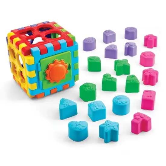 Kidoozie Grow-with-Me Shape Sorter, 2-in-1 Playmat and Cube with 20 Sorting Shapes for Toddlers 18M+ image {5}