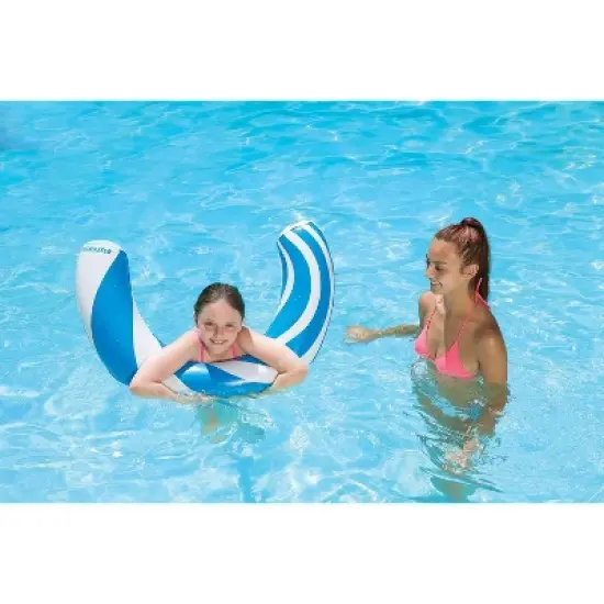 Poolmaster Inflatable Curved Swimming Pool Noodle - Blue/white image {5}