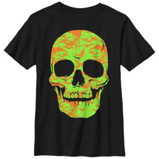 Boy's Lost Gods Halloween Skull Bats in Flight Face T-Shirt image {3}