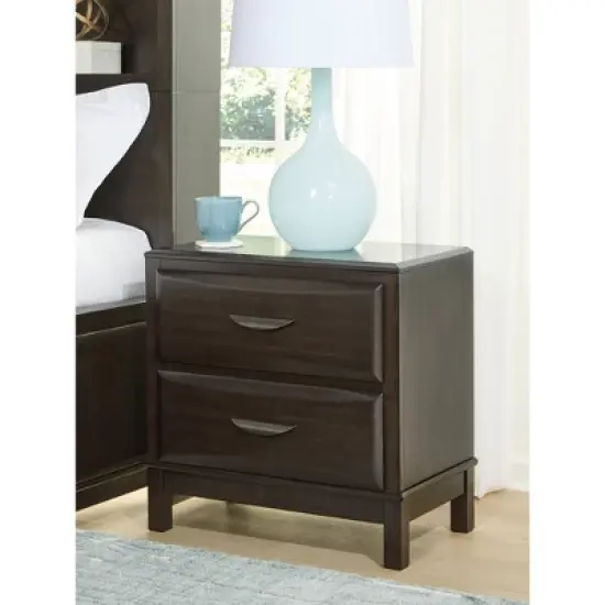 Signature Design by Ashley Vanmore Contemporary 2 Drawer Nightstand, Dark Brown image {1}