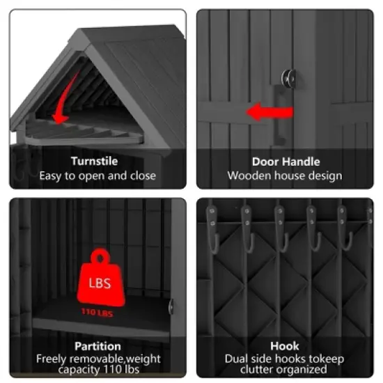 Decksplore 1.67 ft. W x 2.16 ft. D Outdoor Storage Resin Shed Lockable Resin Garden Shed for Backyard(21.12 cu ft） image {12}