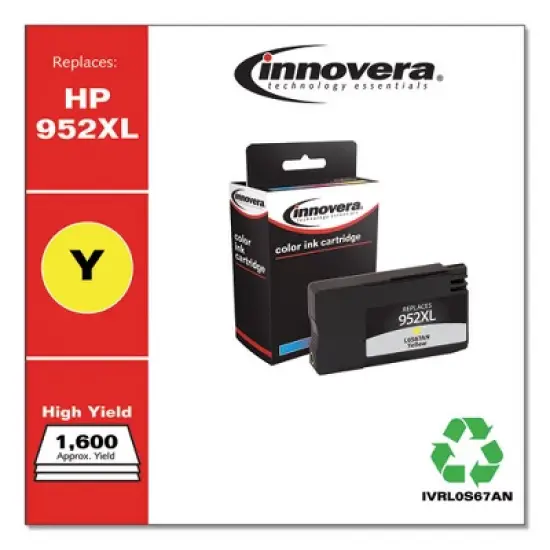 Innovera Remanufactured Yellow High-Yield Ink, Replacement for 952XL (L0S67AN), 1,600 Page-Yield image {1}