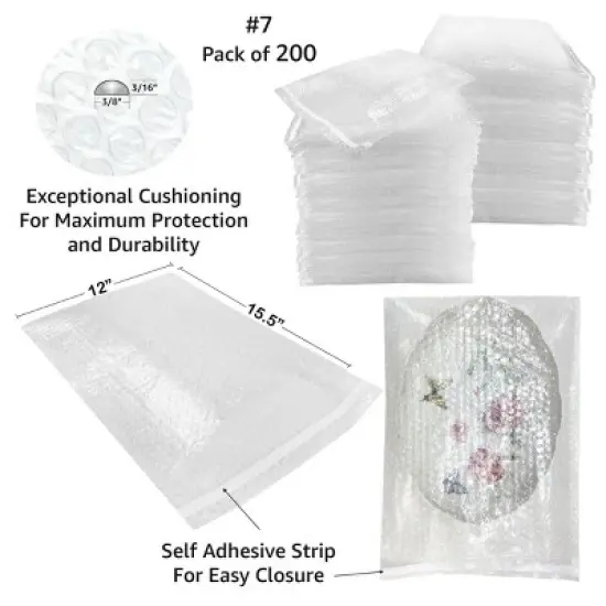 UOFFICE 25 Bubble Out Bags 15" x 17.5" Self-Seal Pouches image {9}