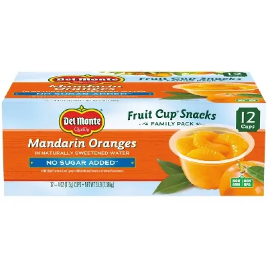 Del Monte Mandarin Oranges Fruit Cup Snacks image {3}