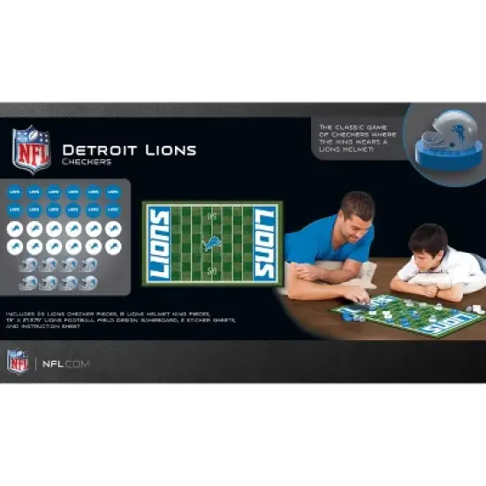 MasterPieces Officially licensed NFL Detroit Lions Checkers Board Game for Families and Kids ages 6 and Up image {3}