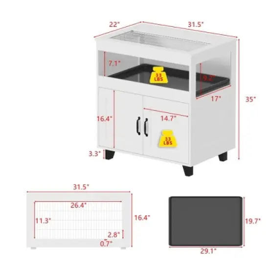 Famapy White Small Pet Cage Hamster Cage with a Pull-Out Tray and a Flip-Top Metal Mesh &ndash; Designed for Easy Cleaning and Convenient Feeding image {11}