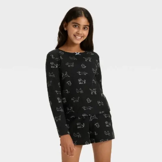 Girls' Long Sleeve Waffle Knit Pajama Set - Cat & Jack&trade; image {2}