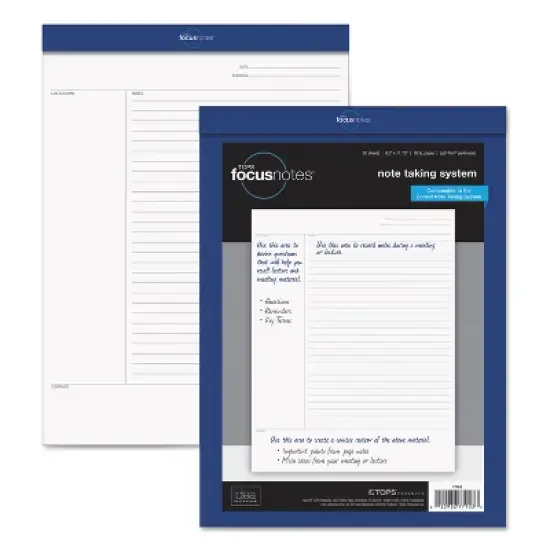 TOPS FocusNotes Legal Pad 8 1/2 x 11 3/4 White 50 Sheets 77103 image {7}
