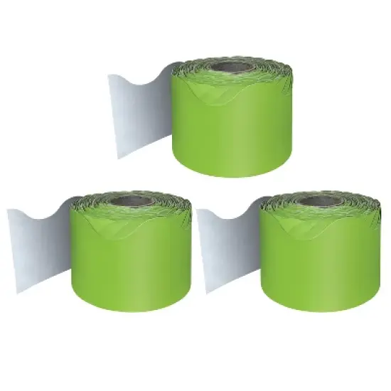 Carson Dellosa Education Lime Rolled Scalloped Border, 65 Feet Per Roll, Pack of 3 image {3}