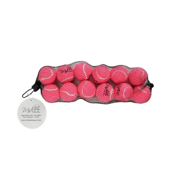 Midlee Pink 1.5" Mini Squeaky Dog Tennis Balls- Set of 12 image {1}