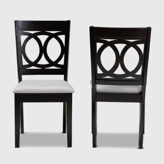 2pc Lenoir Upholstered Wood Dining Chair Set - Baxton Studio image {1}