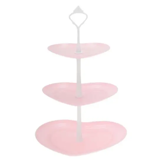 Unique Bargains 3-Layer Heart-shaped Dessert Cupcake Stand with Layered Serving Tray for Pastries Donuts and Fruits image {7}