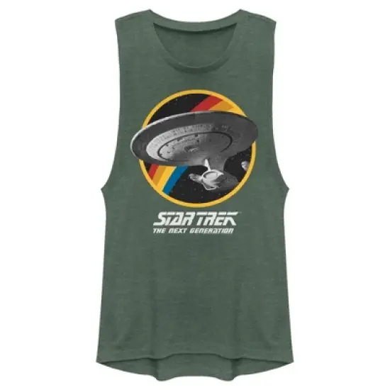 Junior's Star Trek: The Next Generation Rainbow USS Enterprise Circle Galaxy Stars Festival Muscle Tee image {3}