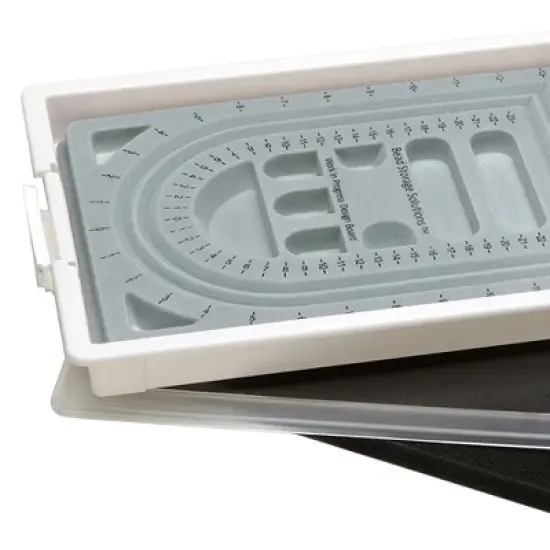 Bead Storage Solutions Durable Landscape Clear Plastic 4-Piece Work in Progress Bead Storage Tray for Craft Organization, White image {1}