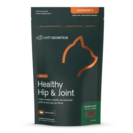 VetriScience Healthy Hip & Joint Chews for Cats, Chicken Flavor, 60 Count Bag image {3}