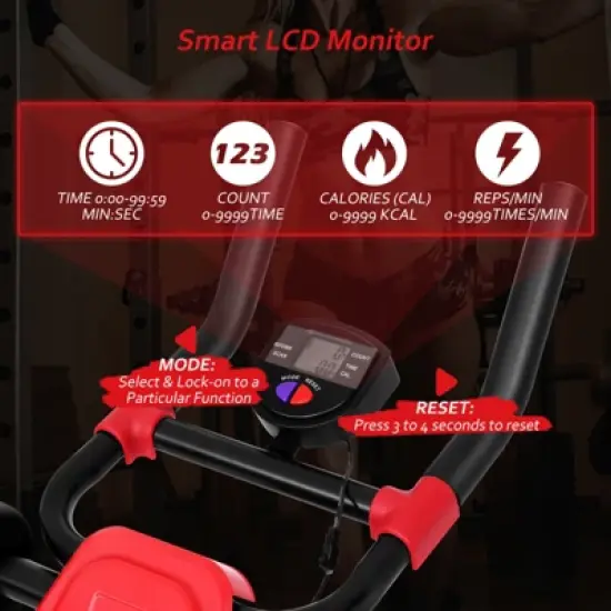 Costway Ab Machine with LCD Monitor Adjustable Abdominal Trainer Cruncher for Home Gym image {6}
