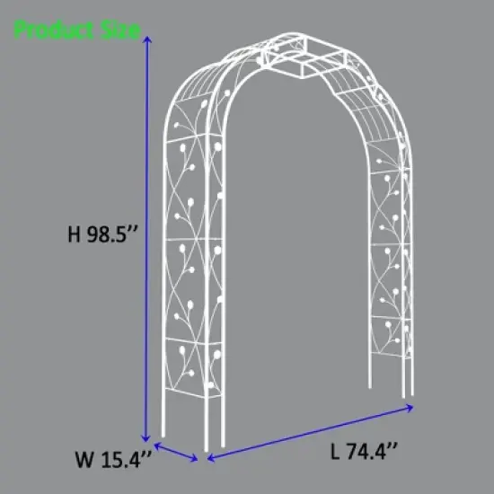 DSVIMOY Arbors and Trellises, Garden Arch Trellis for Climbing Plants Outdoor Flower Support, White, 74.4"*15.4"*98.5" image {1}
