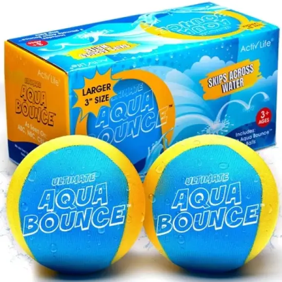 Activ Life Ultimate Larger 3" Size Skip Balls (Yellow/Cyan) Beach Pool Toys for Kids Ages 8-12 Year Old Boys Girls Gifts Basket image {6}