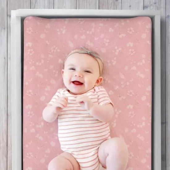 The Peanutshell Floral Changing Pad Covers for Girls, 3-Pack image {3}