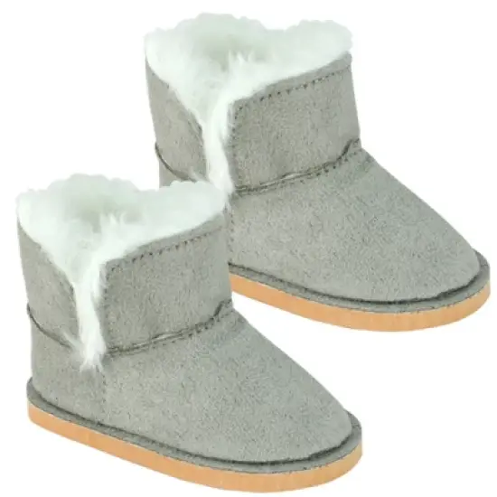 Sophia&rsquo;s Set of 2 Mini Ewe Boots for 18&rdquo; Dolls, Raspberry and Gray image {3}