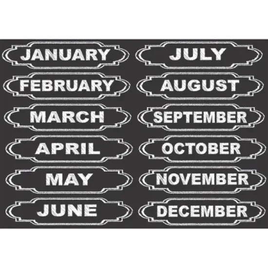 Ashley Productions&reg; Die-Cut Magnets, Chalkboard Calendar Months, 12 Per Pack, 6 Packs image {1}