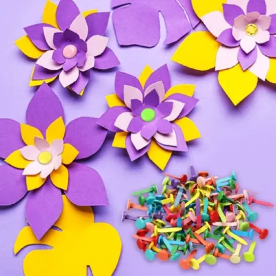 Unique Bargains Corrosion Resistance Light Weight Durable Arts and Crafts Brads 200 Pcs image {3}