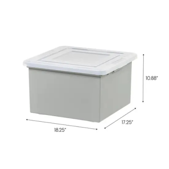 IRIS 3pk Letter and Legal File Boxes Gray: Plastic File Organizer & Storage Bin for Hanging Files image {7}