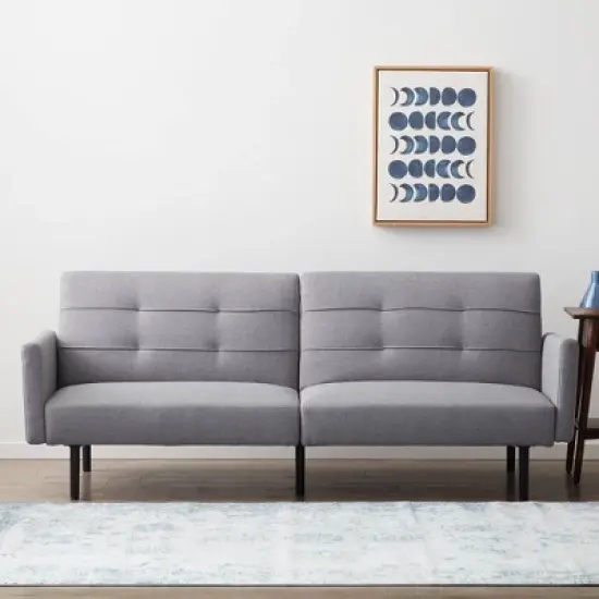 Comfort Collection Futon Sofa Bed with Buttonless Tufting - Lucid image {13}