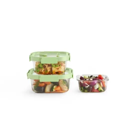 Lekue 100% Airtight Square Glass Food Storage Container, 37 oz image {2}