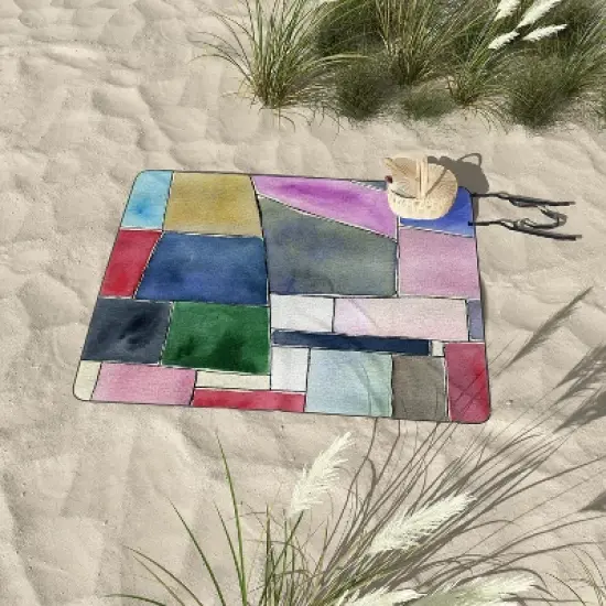 Elena Blanco Patchwork Picnic Blanket - Deny Designs image {2}