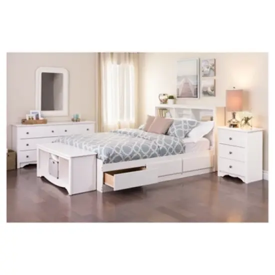 Monterey 3 Drawer Nightstand - White - Prepac image {3}