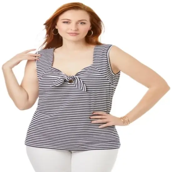 Jessica London Women&rsquo;s Plus Size Tie Front Tank image {3}