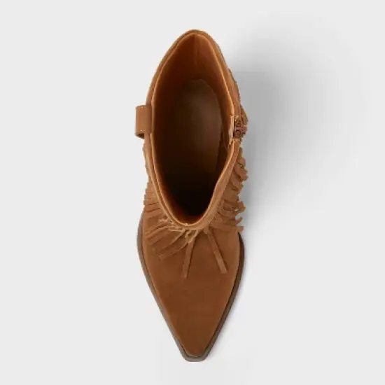 Women&rsquo;s Austin Fringe Western Ankle Boots with Memory Foam Insole &ndash; Universal Thread&trade; Tan image {2}
