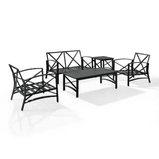 5pc Kaplan Outdoor Seating Set Oatmeal - Crosley image {3}
