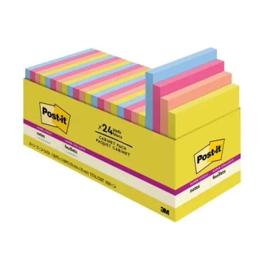 Post-it&reg; Super Sticky Notes - Summer Joy Collection - 3" x 3" Plain, 24-Pack image {6}