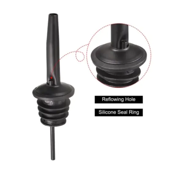 Unique Bargains Stainless Steel Leakproof Odorless Liquor Pourers with Rubber Dust Cap 6 Pcs image {3}