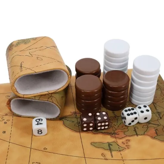 WE Games Map Design Backgammon Set - 18 Inch with Stitched Points image {4}
