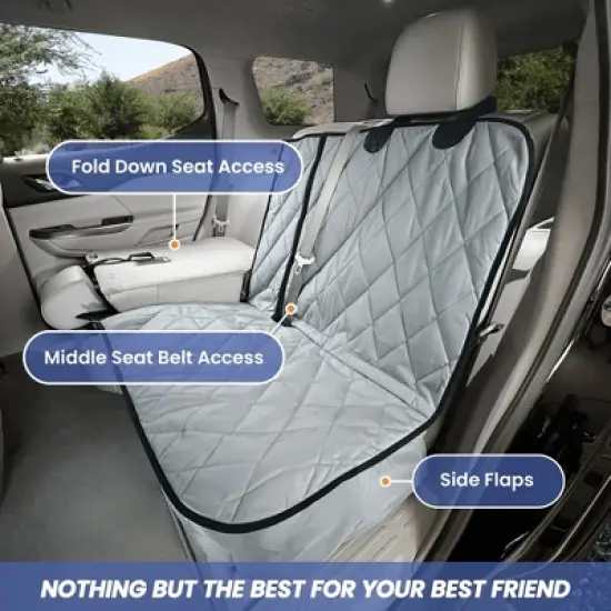 4Knines Rear Seat Cover for Fold Down Seats No Hammock Black Regular image {2}